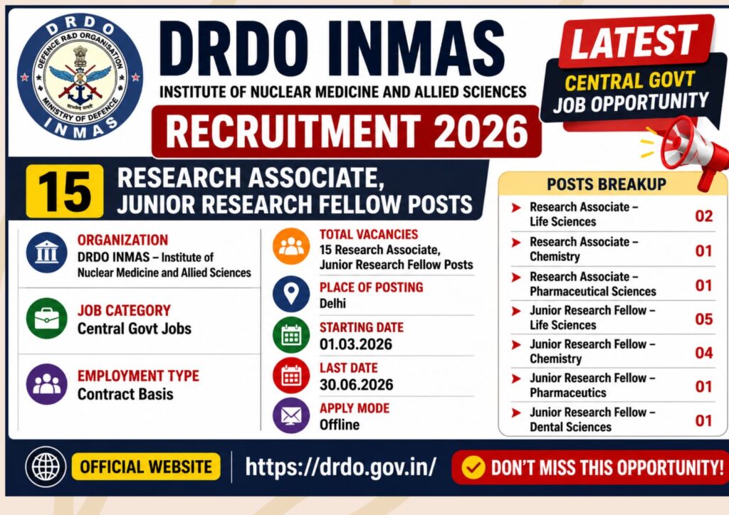 DRDO INMS Job Recruitment 2026