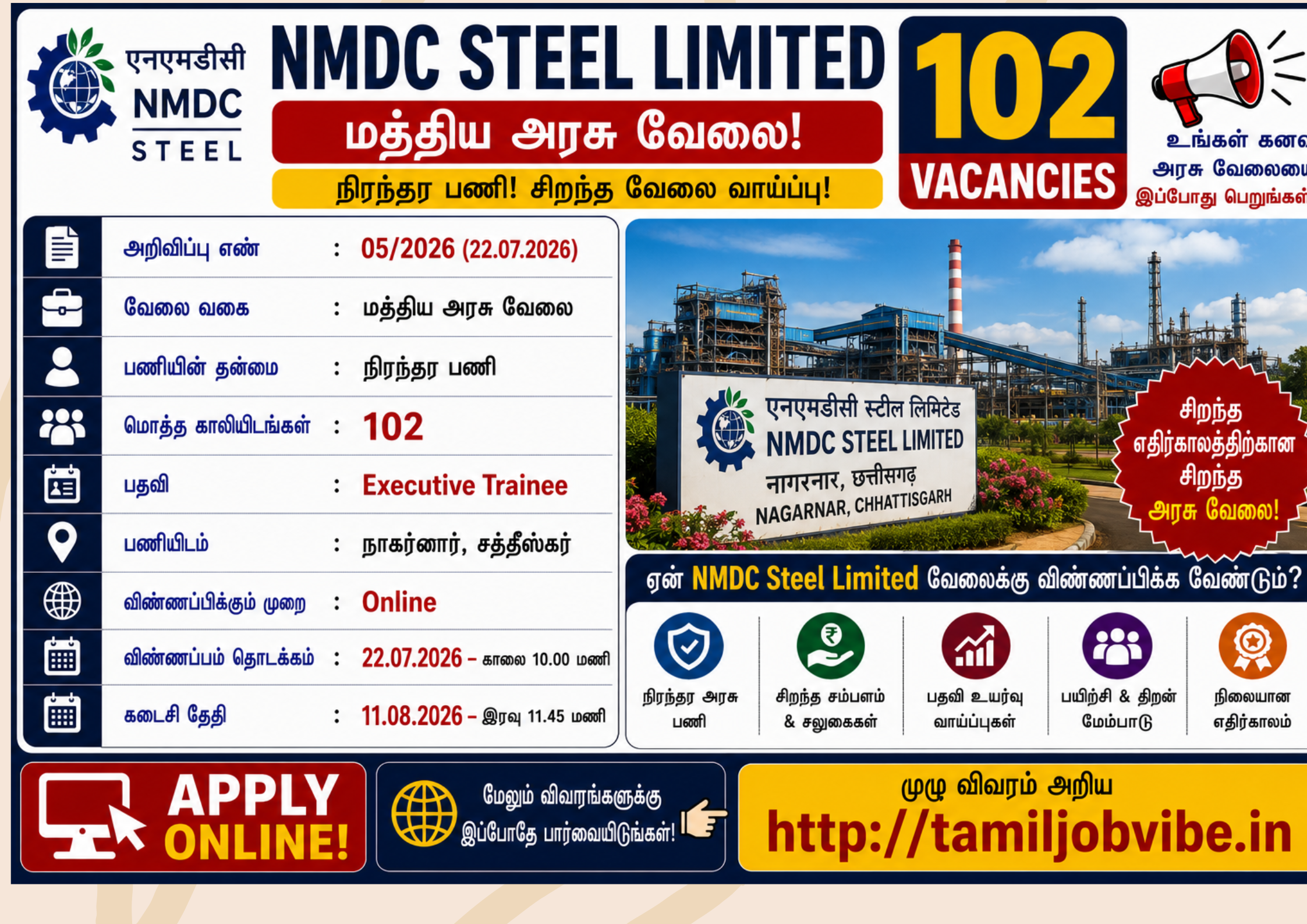 NMDC Steel Limited Recruitment 2026
